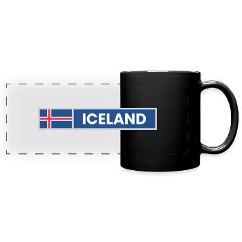 Iceland National Flag - Full Colour Panoramic Mug - black - Front