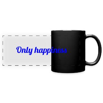 Only happiness - Citation sur le bonheur - Mug panoramique uni - noir - Devant