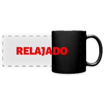 entspannt Spanisch Sprache - Panorama-Tasse farbig - Schwarz - Vorne