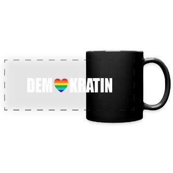 Demokratin Demonstration gegen rechts Demokratie - Panorama-Tasse farbig - Schwarz - Vorne