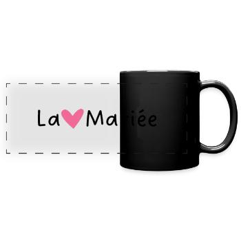 Die Braut Rosa Herz - Panorama-Tasse farbig - Schwarz - Vorne