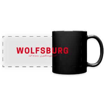Wolfsburg T-Shirt – Perfect for Fans - Full Colour Panoramic Mug - black - Front