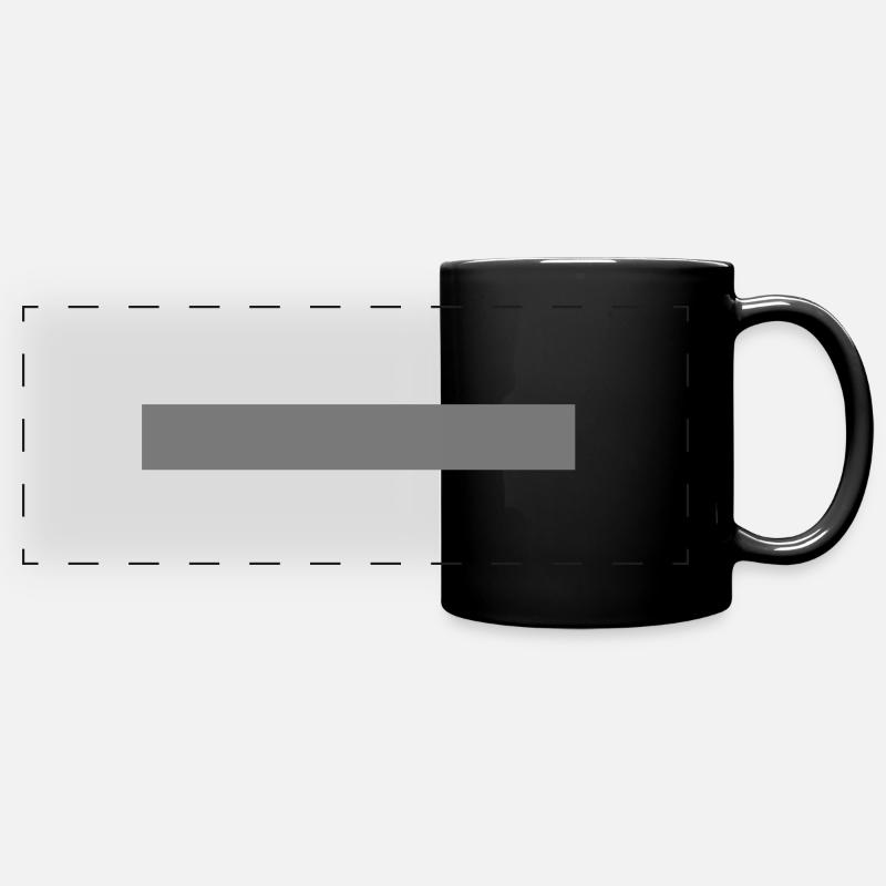 Balken, langes Rechteck /thick line, long - Mug panoramique uni - noir