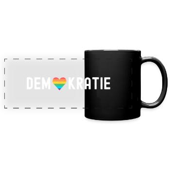 Demokratie Demonstration Menschenrechte - Panorama-Tasse farbig - Schwarz - Vorne