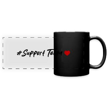Support Team Herz - Panorama-Tasse farbig - Schwarz - Vorne
