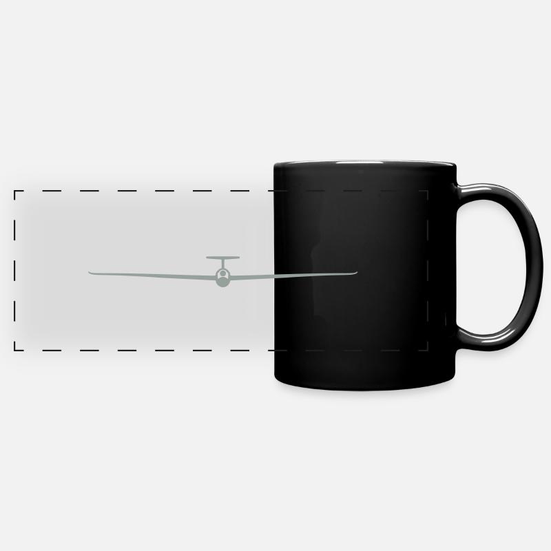 Segelflugzeug 5 - Panorama-Tasse farbig - Schwarz