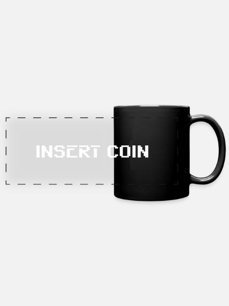 Insert coin geek humour cadeau - Mug panoramique uni - noir