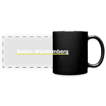 Baden Württemberg BW Bundesland Schwabenland - Panorama-Tasse farbig - Schwarz - Vorne