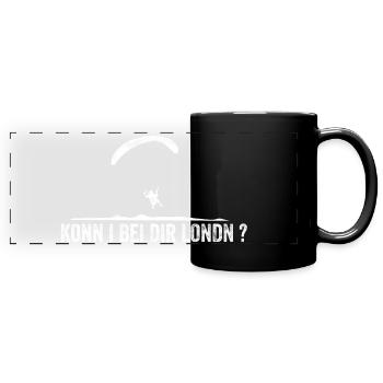 Konn i bei dir londn ? - Panorama-Tasse farbig - Schwarz - Vorne