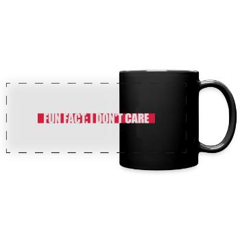 I don't care fact - Full Colour Panoramic Mug - black - Front