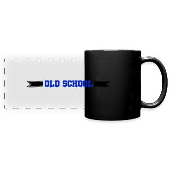 Vieille école - Mug panoramique uni - noir - Devant