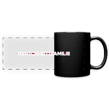 Friedenskultur beginnt bei uns! - Panorama-Tasse farbig - Schwarz - Vorne