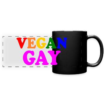 Vegan gay - Full Colour Panoramic Mug - black - Front