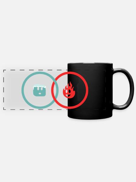 Alchemie - Feuer und Eis - Panorama-Tasse farbig - Schwarz