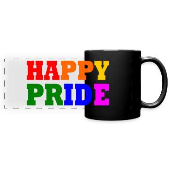 Happy pride - Mug panoramique uni - noir - Devant