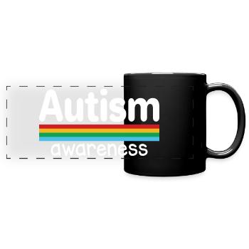 Autism awareness Regenbogen - Panorama-Tasse farbig - Schwarz - Vorne