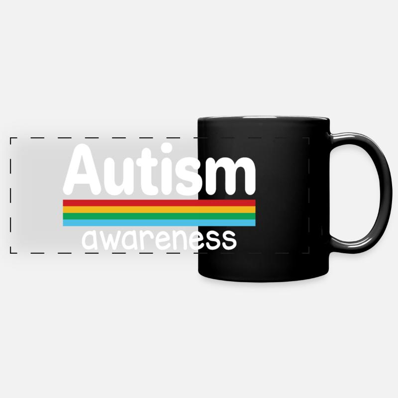 Autism awareness Regenbogen - Panorama-Tasse farbig - Schwarz