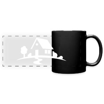 Haus - Panorama-Tasse farbig - Schwarz - Vorne