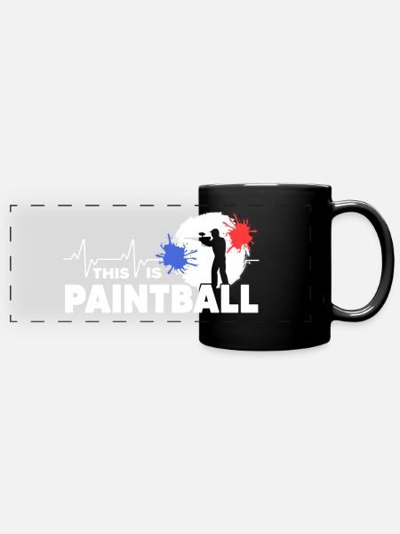 Paintball Gotcha Paintballspieler - Panorama-Tasse farbig - Schwarz