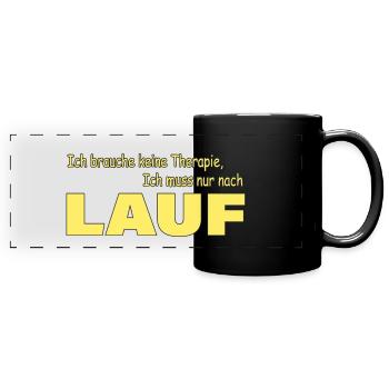Therapie LAUF - Panorama-Tasse farbig - Schwarz - Vorne