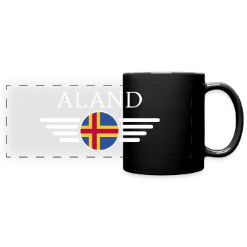 Ich liebe Åland, Eleganz Stil Design T-Shirt - Panorama-Tasse farbig - Schwarz - Vorne
