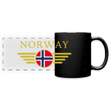 I Love Norway, Elegance Style Design T-Shirt - Full Colour Panoramic Mug - black - Front