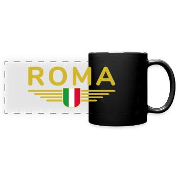 Rom Italien Fan Design T Shirt Outfit - Panorama-Tasse farbig - Schwarz - Vorne