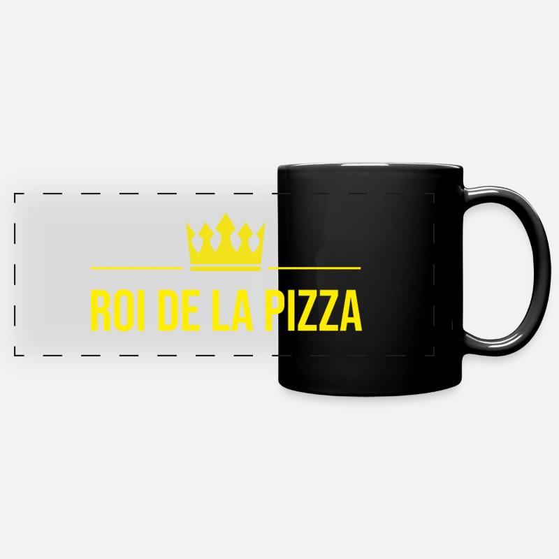 Roi de la pizza - Mug panoramique uni - noir