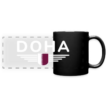 Doha Design – Stylish and Unique - Full Colour Panoramic Mug - black - Front