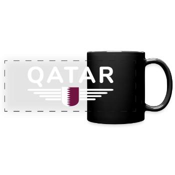 Katar Design – Exklusiv und Modern - Panorama-Tasse farbig - Schwarz - Vorne