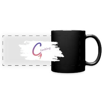 Kletterlogo Gradient - Panorama-Tasse farbig - Schwarz - Vorne