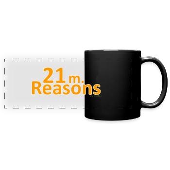21m Reasons - Panorama-Tasse farbig - Schwarz - Vorne