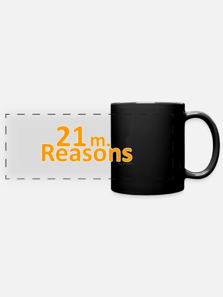 21m Reasons - Panorama-Tasse farbig - Schwarz