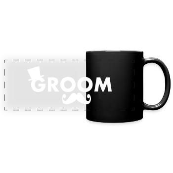 Groom - Panorama-Tasse farbig - Schwarz - Vorne