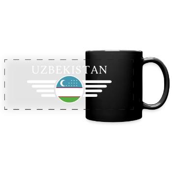 J’aime l’Ouzbékistan, T-shirt design de style élégance - Mug panoramique uni - noir - Devant