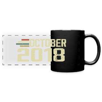 Octobre 2018 - Anniversaire en octobre 2018 - Mug panoramique uni - noir - Devant