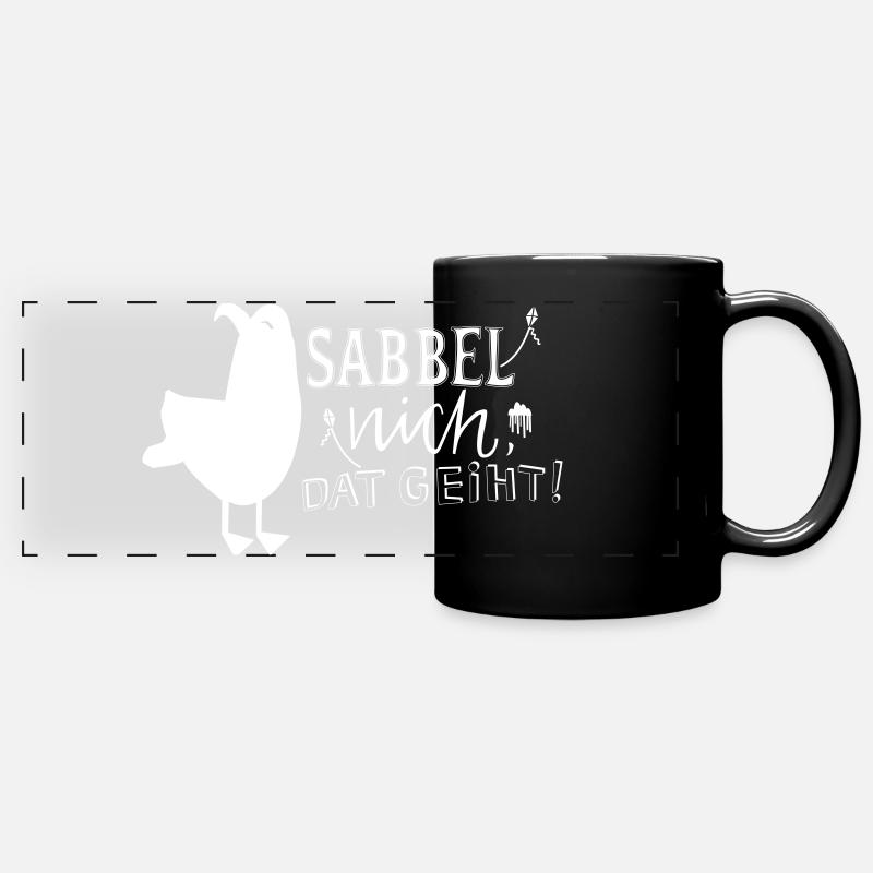 Sabbel nich, dat geiht - Panorama-Tasse farbig - Schwarz