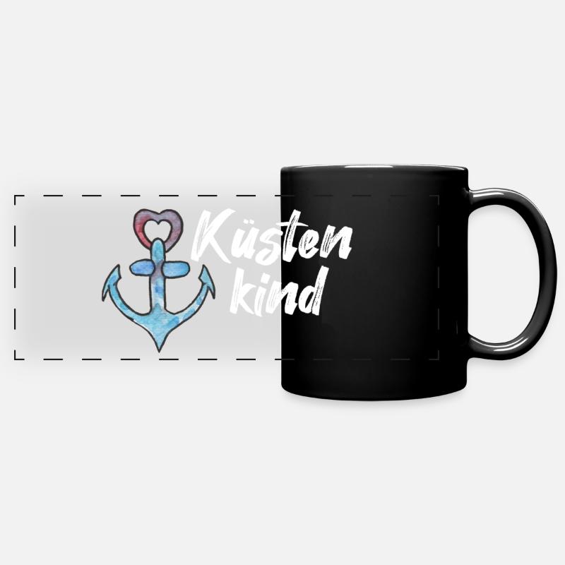 Coastal child anchor ocean sea - Full Colour Panoramic Mug - black