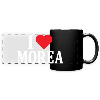 nom du t-shirt J’aime Morée idée cadeau t-shirt - Mug panoramique uni - noir - Devant