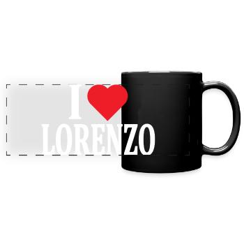 t-shirt name I love Lorenzo t-shirt gift idea - Full Colour Panoramic Mug - black - Front