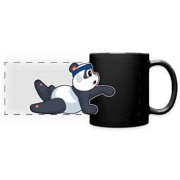 Panda Yoga Fitness Gymnastik - Panorama-Tasse farbig - Schwarz - Vorne