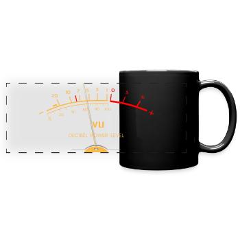 VU Meter Vintage Hi-Fi Stereo Analog Tontechnik - Panorama-Tasse farbig - Schwarz - Vorne