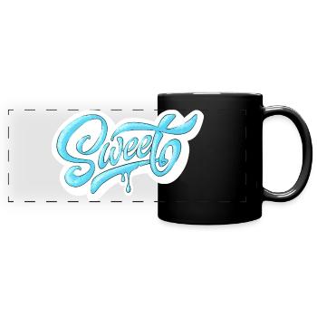 Cold Sweet Script Design - Full Colour Panoramic Mug - black - Front