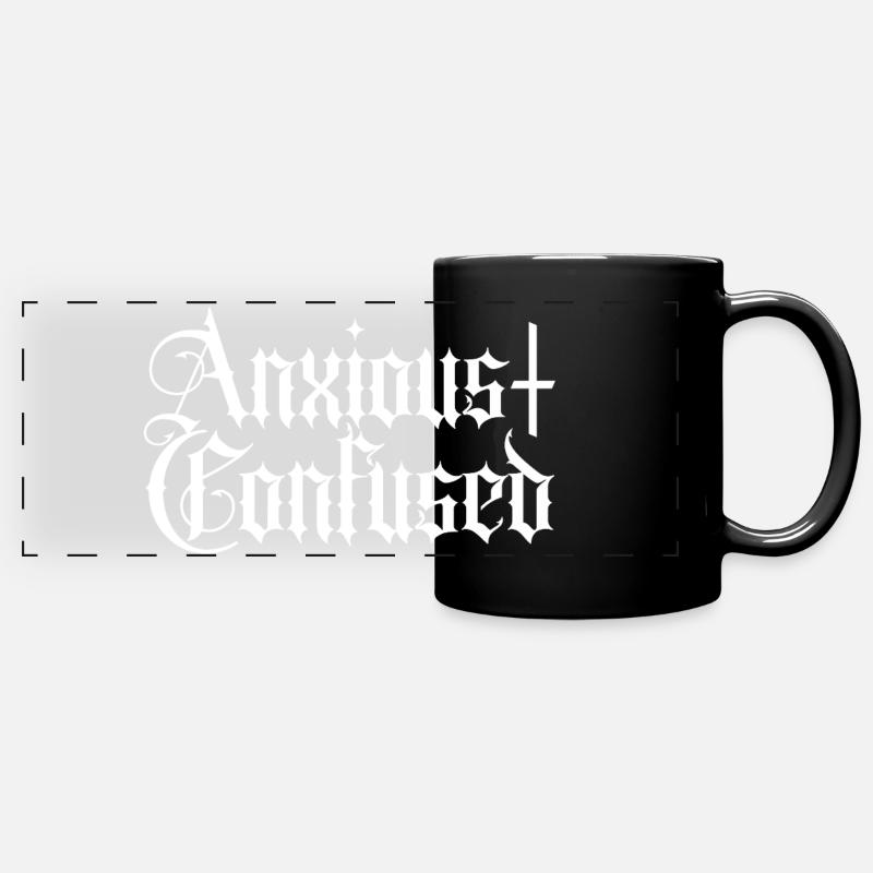 Anxious & Confused - Full Colour Panoramic Mug - black