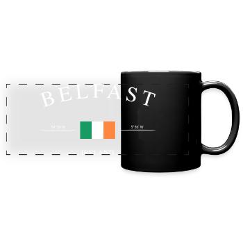 Belfast Nordirland – Urlaub Souvenir & Geschenk - Panorama-Tasse farbig - Schwarz - Vorne