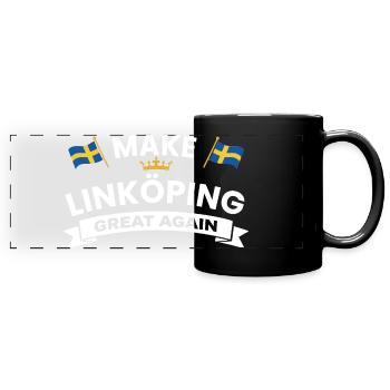Linköping Stronger cohesion - Full Colour Panoramic Mug - black - Front