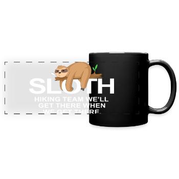 Sloth Hiking Team Lustiges Outdoor-Abenteuer - Panorama-Tasse farbig - Schwarz - Vorne