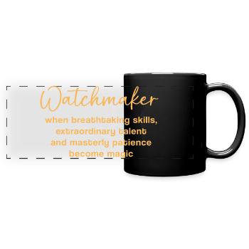 Uhrwerk Uhr - Panorama-Tasse farbig - Schwarz - Vorne
