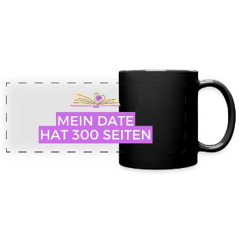 Mon rendez-vous a 300 pages - Mug panoramique uni - noir - Devant