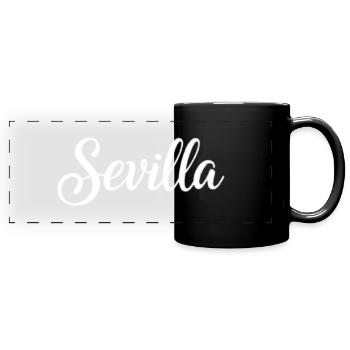 Sevilla Handlettering Script - Panorama-Tasse farbig - Schwarz - Vorne